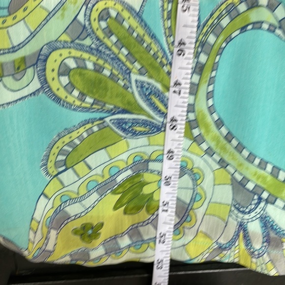Chicos Blue Green and White Paisley Cold‎ Shoulder Modest Maxi Dress Size 2 or M - Picture 13 of 15
